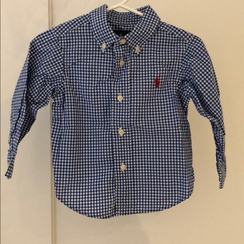 Ralph Lauren Baby Blue Check Dress Shirt 12M